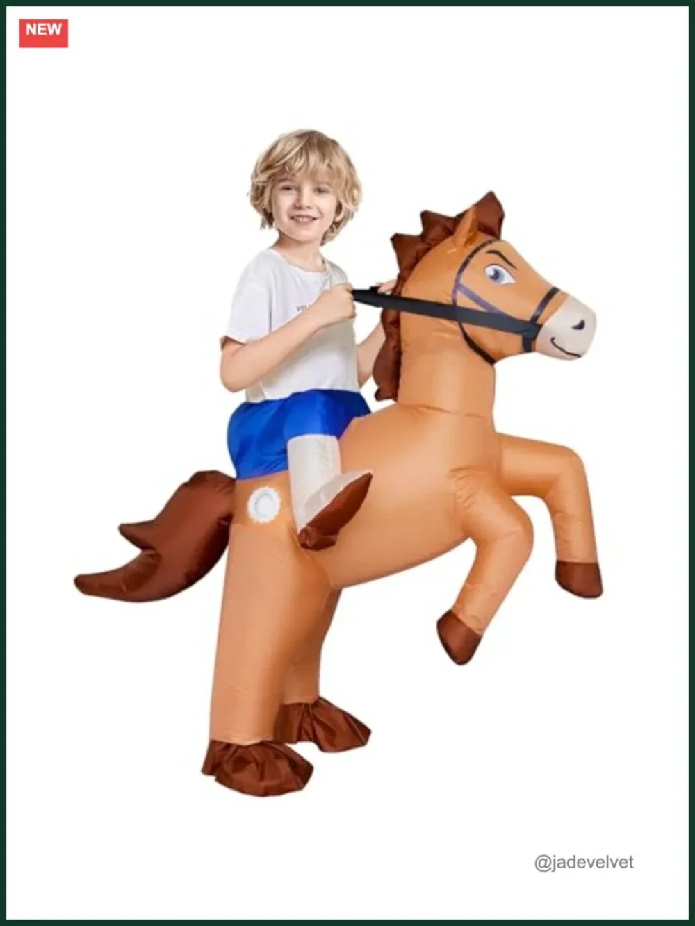Inflatable Horse Costume for Kids Halloween Riding Cowboy Costume Funny Blow up